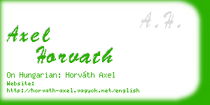 axel horvath business card